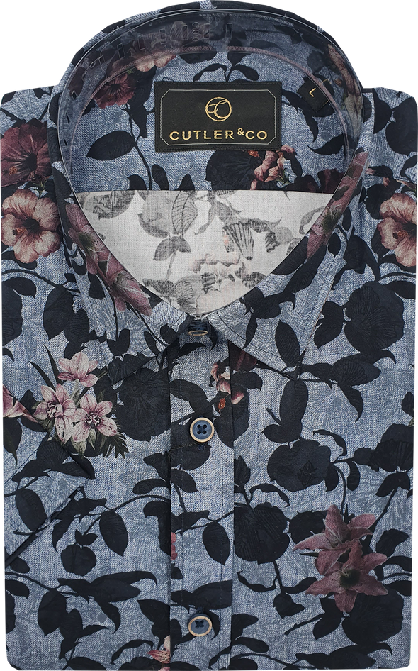Cutler & Co Brody Short Sleeve Shirt - Midnight Blossoms