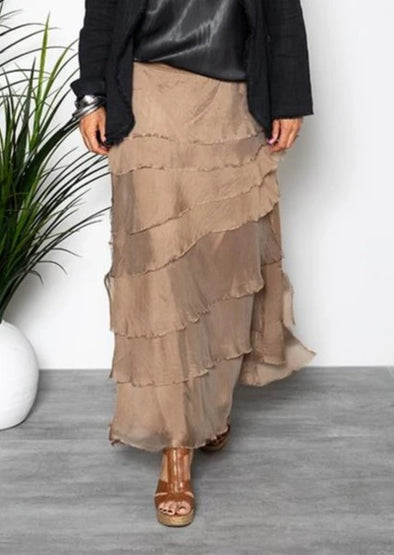 Fifi Silk Layer Skirt - Desert