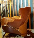 Leather & Hide Saddle Chair