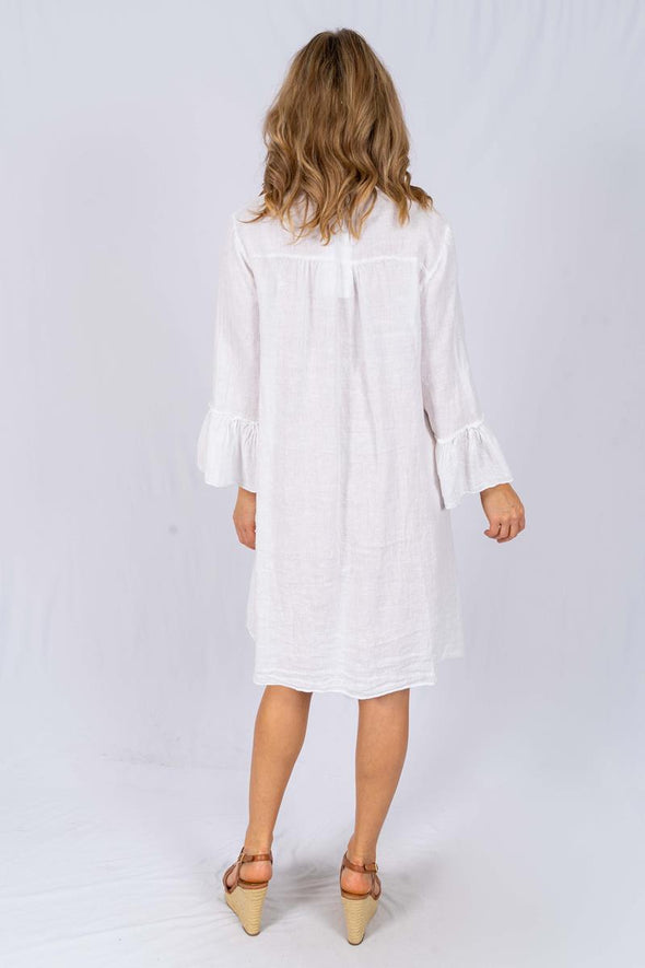 The Italian Closet: Meglio Linen Dress - White