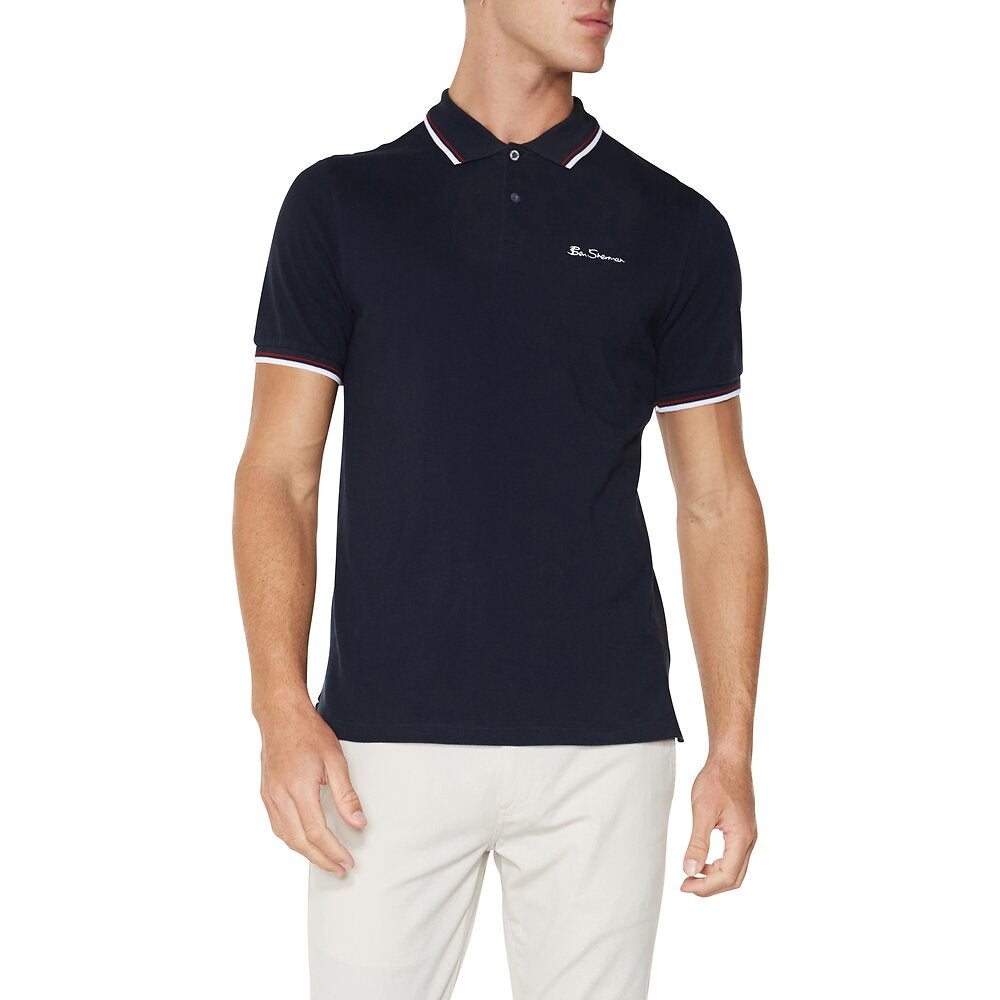 Ben Sherman Signature Pique Polo - Navy & White