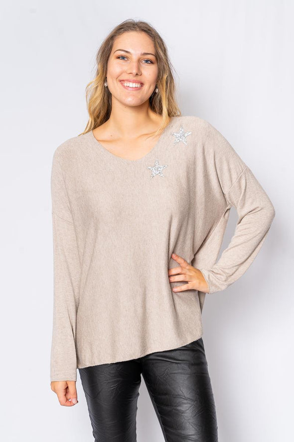 The Italian Closet: Sistemo Star Knit - Taupe