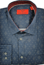 R.F. Scott Fielding Long Sleeve Shirt - Geo Diamonds - Ink