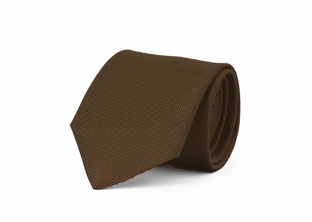 Fellini Classic Jacquard Tie - Brown