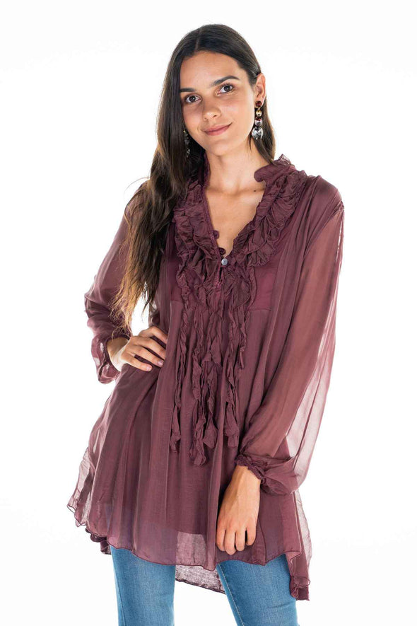 The Italian Closet Ulisse Romantic Silk Tunic