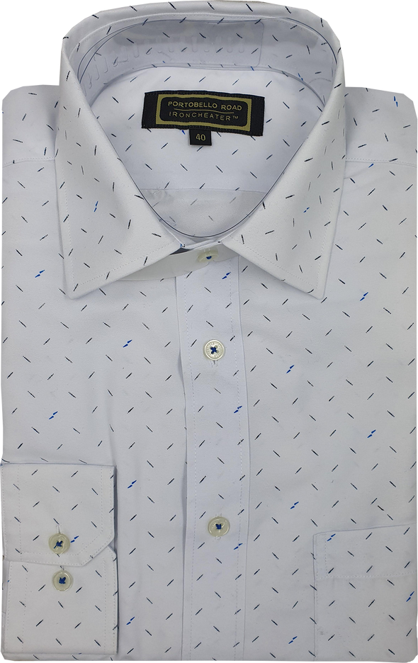 Iron Cheater Long Sleeve Shirt -  Blue Dash on White