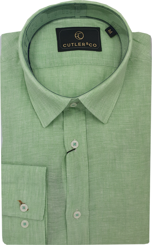 Cutler & Co Blake Linen Long Sleeve Shirt - Wasabi