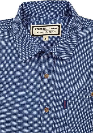 Iron Cheater Short Sleeve Shirt - Diagonal Blue Check