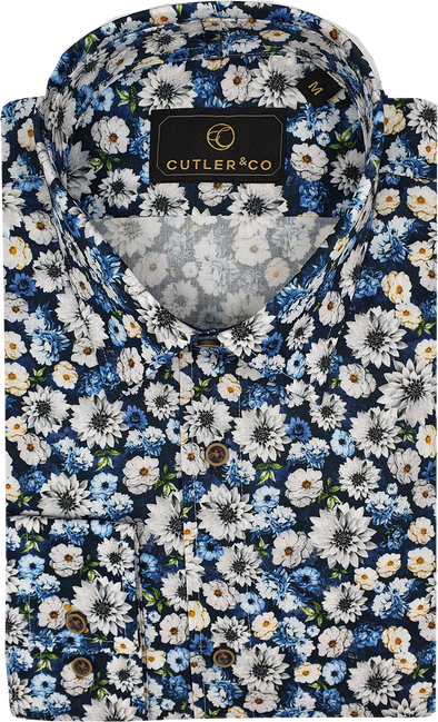 Cutler & Co Nigel Long Sleeve Shirt - Cornflower Meadow