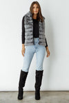 Caju Reversible Fur Vest W/ Hood - Charcoal