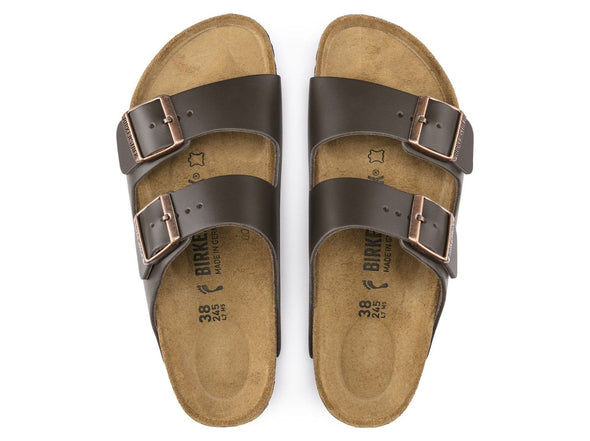 Birkenstock Unisex Arizona Sandal - Smooth  Leather Dark Brown