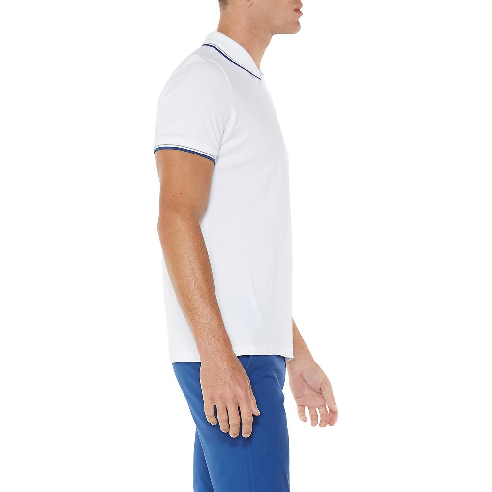 Ben Sherman Pique Polo  - White Blue