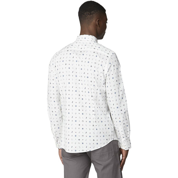 Ben Sherman Long Sleeve Shirt: Conversational Print - Off White