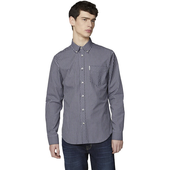 Ben Sherman EOE Gingham Long Sleeve Shirt - Lilac