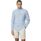 Ben Sherman Chambray Long Sleeve Shirt - Dusty Blue