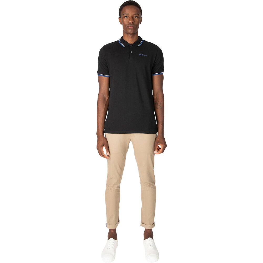 Ben Sherman Signature Pique Polo - Black & Blue