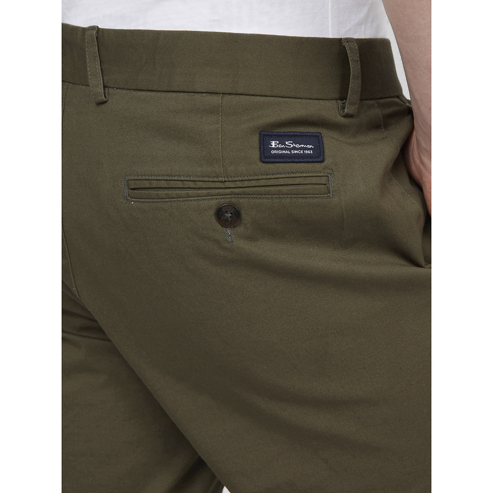 Ben Sherman Slim Stretch Chino - Dark Green