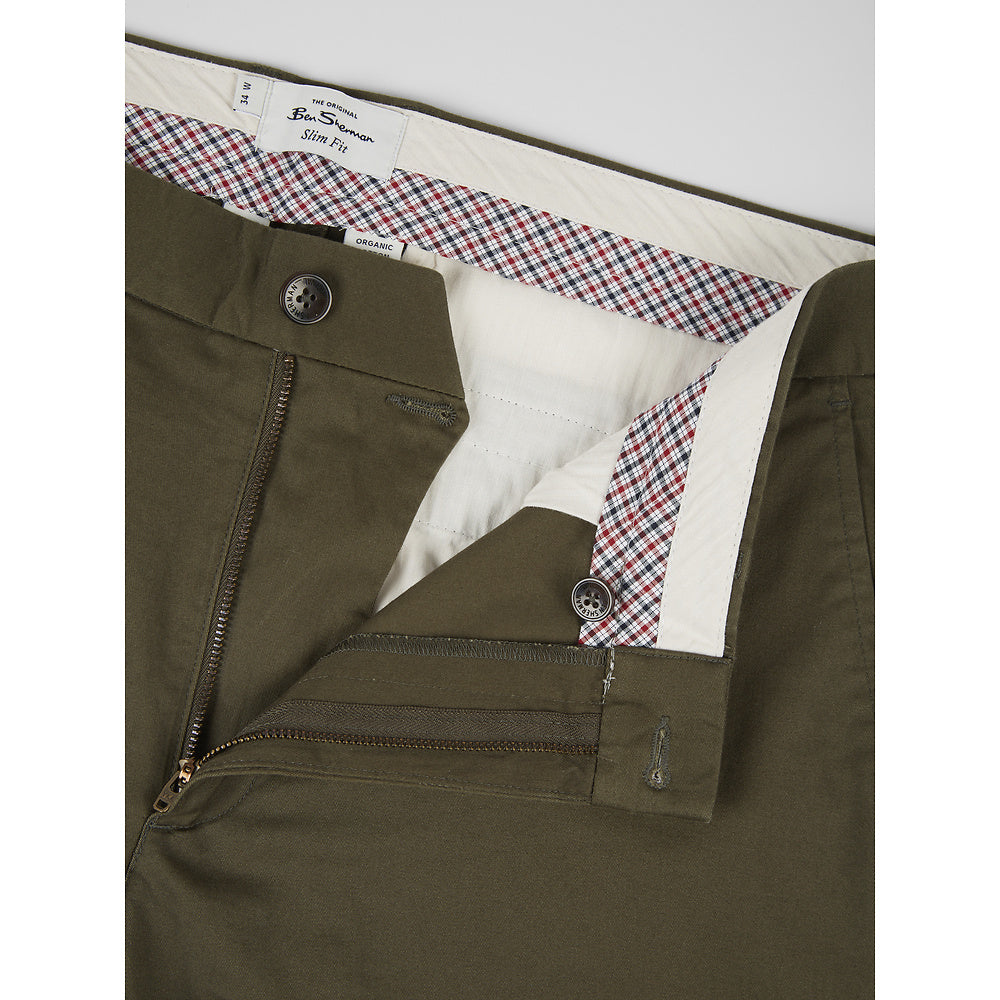 Ben Sherman Slim Stretch Chino - Dark Green