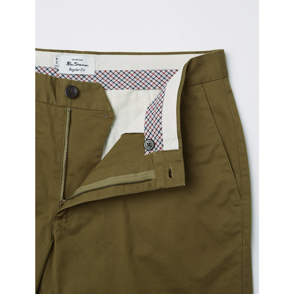 Ben Sherman Slim Stretch Chino Shorts - Grasshopper