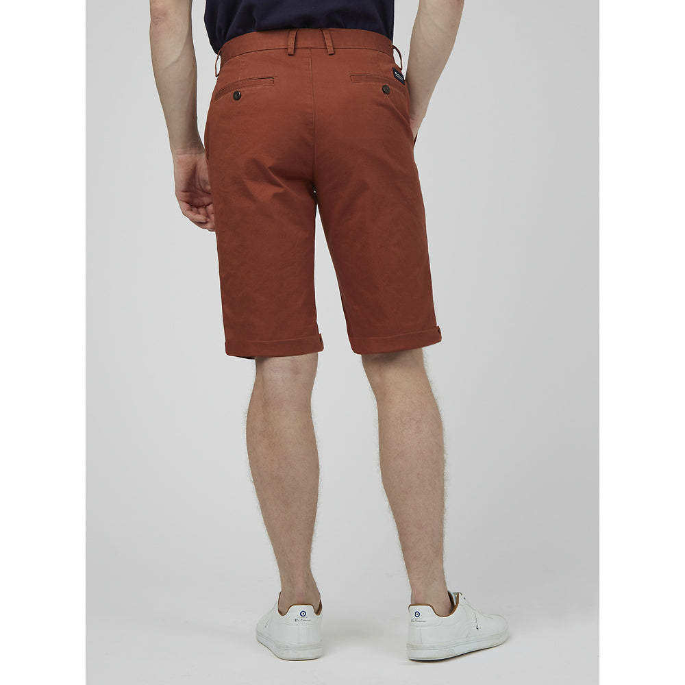 Ben Sherman Slim Stretch Chino Shorts - Brick Red