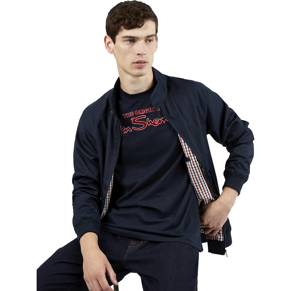 Ben Sherman Flock Signature Logo Tee - Dark Navy