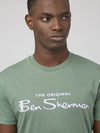 Ben Sherman Flock Logo Tee - Grass Green