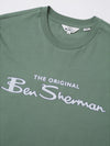 Ben Sherman Flock Logo Tee - Grass Green