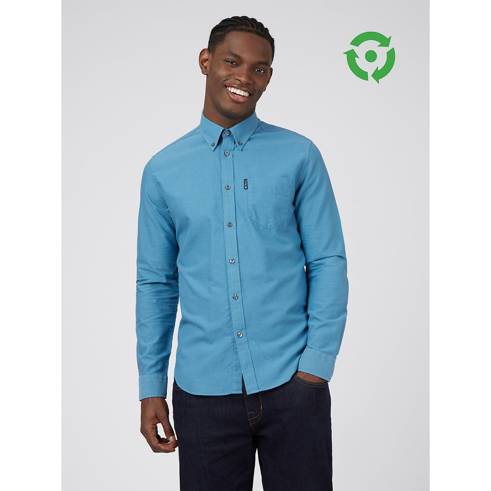 Ben Sherman Long Sleeve Shirt: Signature Oxford - Wedgewood