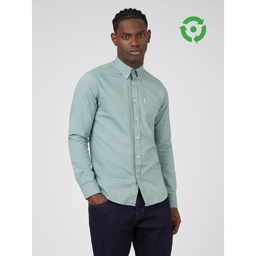 Ben Sherman Long Sleeve Shirt: Signature Oxford - Jade