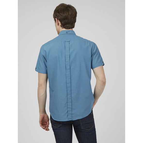 Ben Sherman Short Sleeve Shirt: Oxford - Wedgewood