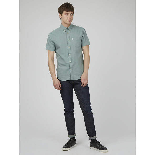 Ben Sherman Short Sleeve Shirt: Oxford - Jade