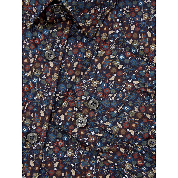 Ben Sherman Long Sleeve Shirt - Multi Colour Floral - Midnight