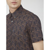 Ben Sherman Short Sleeve Shirt: Flax Weave - Marine