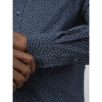 Ben Sherman Long Sleeve Shirt: Dash Print - Marine