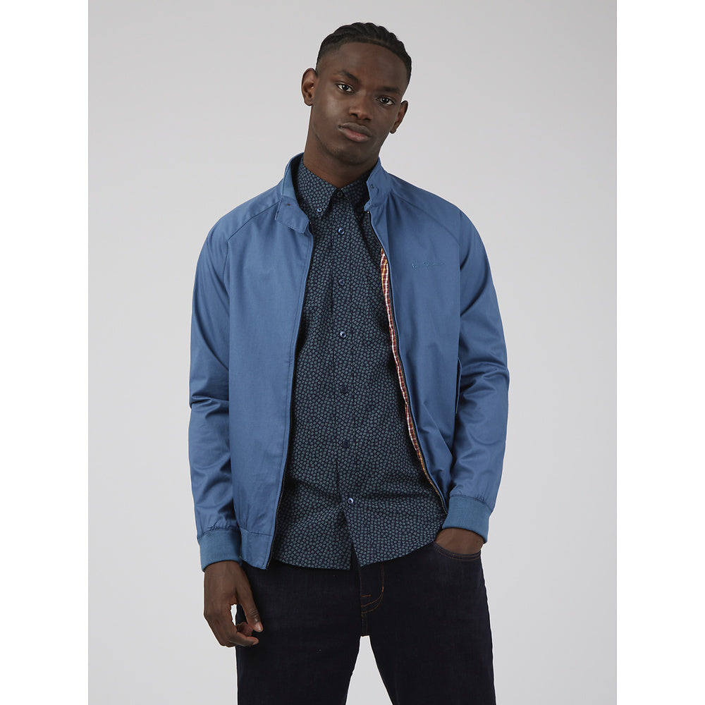 Ben Sherman Long Sleeve Shirt: Dash Print - Marine