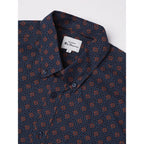 Ben Sherman Long Sleeve Shirt: Micro Print - Light Brick