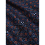 Ben Sherman Long Sleeve Shirt: Micro Print - Light Brick