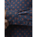 Ben Sherman Long Sleeve Shirt: Micro Print - Light Brick