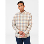 Ben Sherman Long Sleeve Shirt: Twisted Yarn Check - Sand