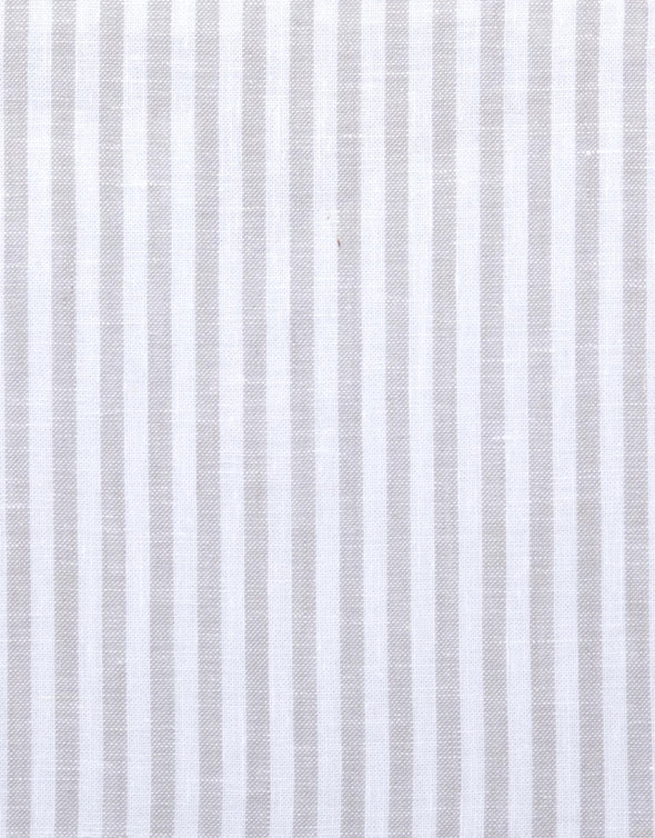 Raglan Short Sleeve Shirt - Light Grey Stripe Linen