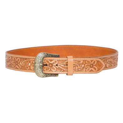 Leather Belt with Removable Buckle - Tan