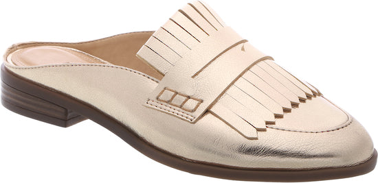Gold Metallic Fringe Mule (runs small)
