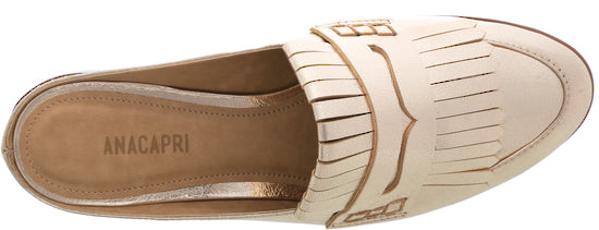 Gold Metallic Fringe Mule