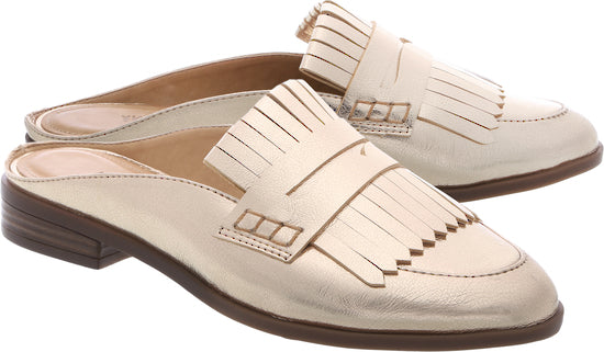 Gold Metallic Fringe Mule (runs small)