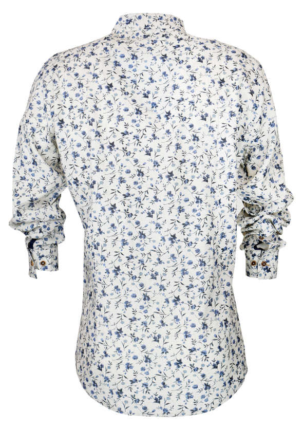 Cutler & Co Blake Blue Flower Print Long Sleeve Shirt