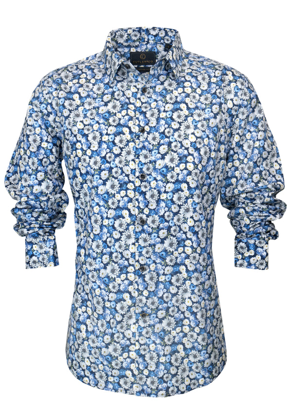 Cutler & Co Nigel Long Sleeve Shirt - Cornflower Meadow