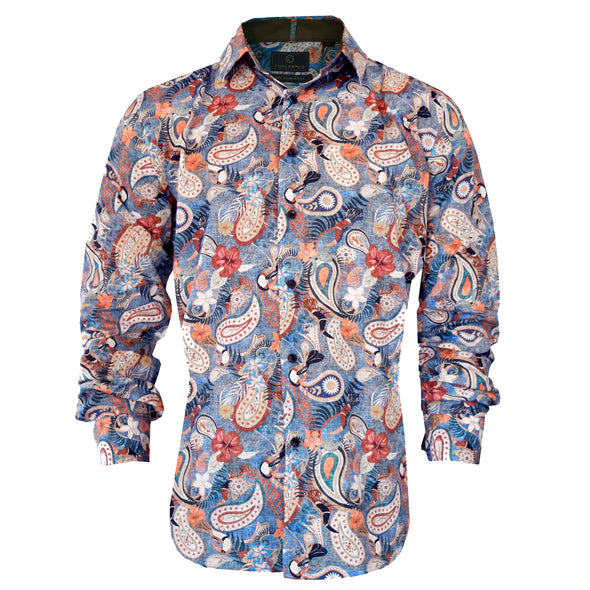 Cutler & Co Nigel Long Sleeve Shirt - Paisley Paradise Dew
