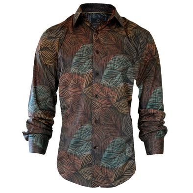 Cutler & Co Blake Long Sleeve Shirt - Multicolour Feather Thunderstorm