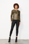 Sleek Moss Biker Jacket