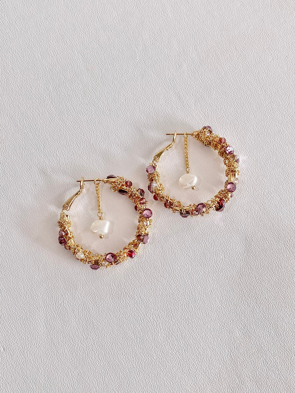 Golden Geode Hoop Earrings